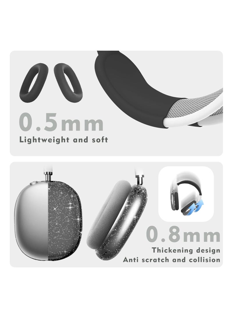 Anmi For AirPods Max case Cover,Anti-Scratch Ear Pad Case Cover/Ear Cups Cover/Headband Cover for AirPods Max.   Clear Soft TPU and Silicone. - Image 2