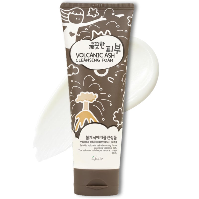 esfolio Volcanic Ash Cleansing Foam â€“ Deep Pore Cleanser for Oily & Acne-Prone Skin â€“ Hydrating Facial Wash with & Natural Ingredients â€“ Gentle Foaming Cleanser for Sensitive Skin (5.29oz -150g) - Image 1