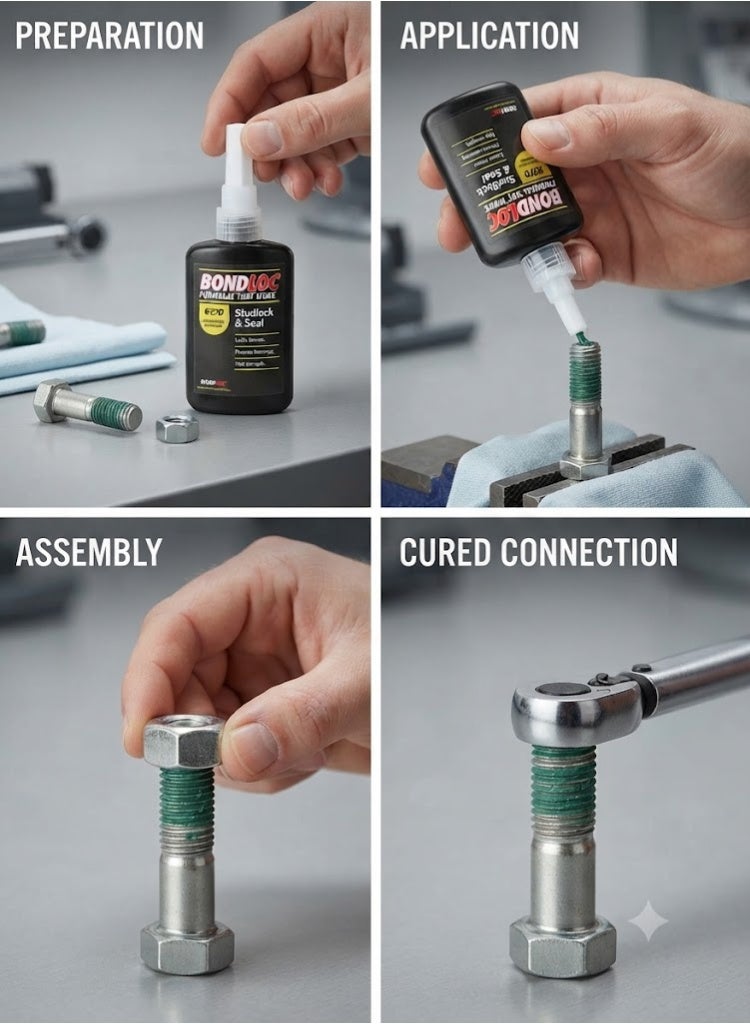 BONDLOC Thread-lock and Stud-lock High Strength Seal Anaerobic Adhesive 25ml - Bondloc B270 - Image 2