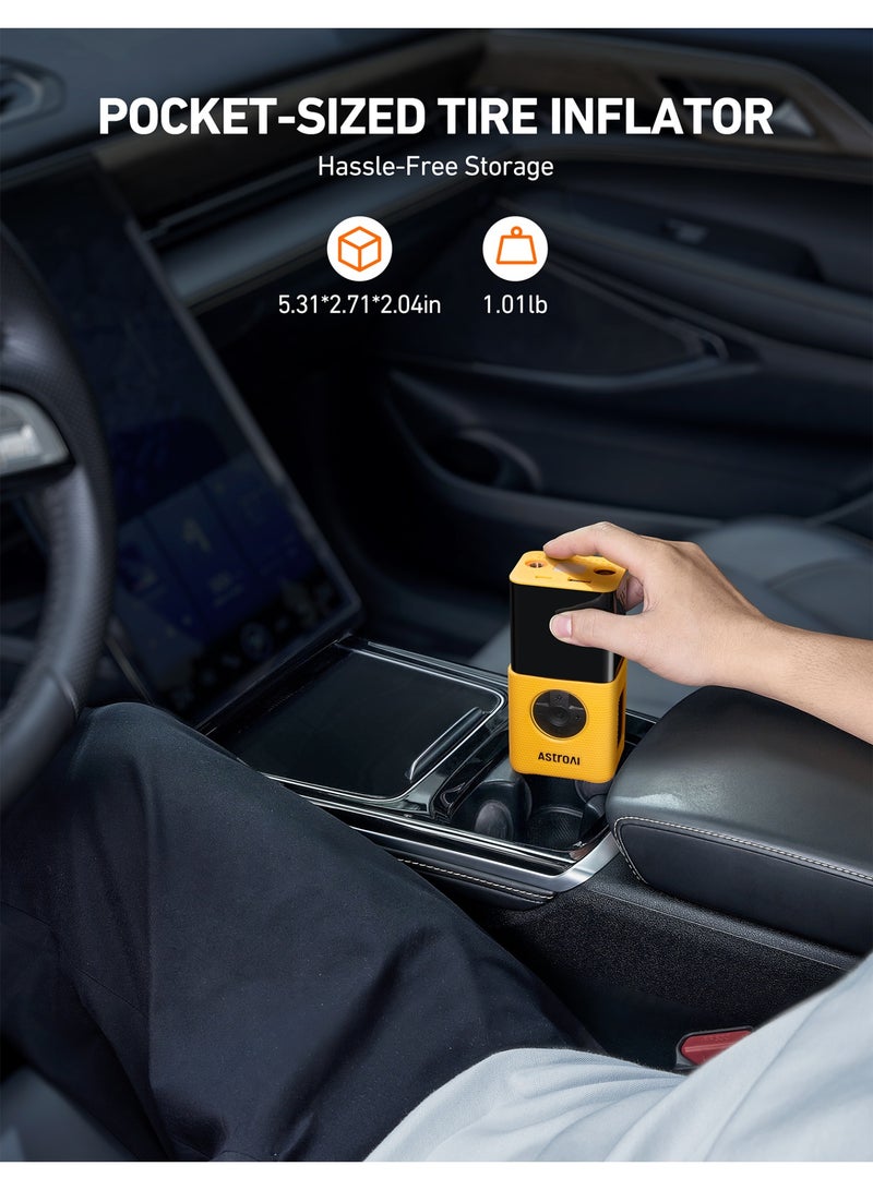 AstroAI Tire Inflator L7S Portable Air Compressor Cordless Bike Pump with Digital Dual Values Display, 150 PSI Car Tires Pump with LED Lights Air Pump for Cars, Motorcycles, Bikes, Balls for Gifts - Image 3