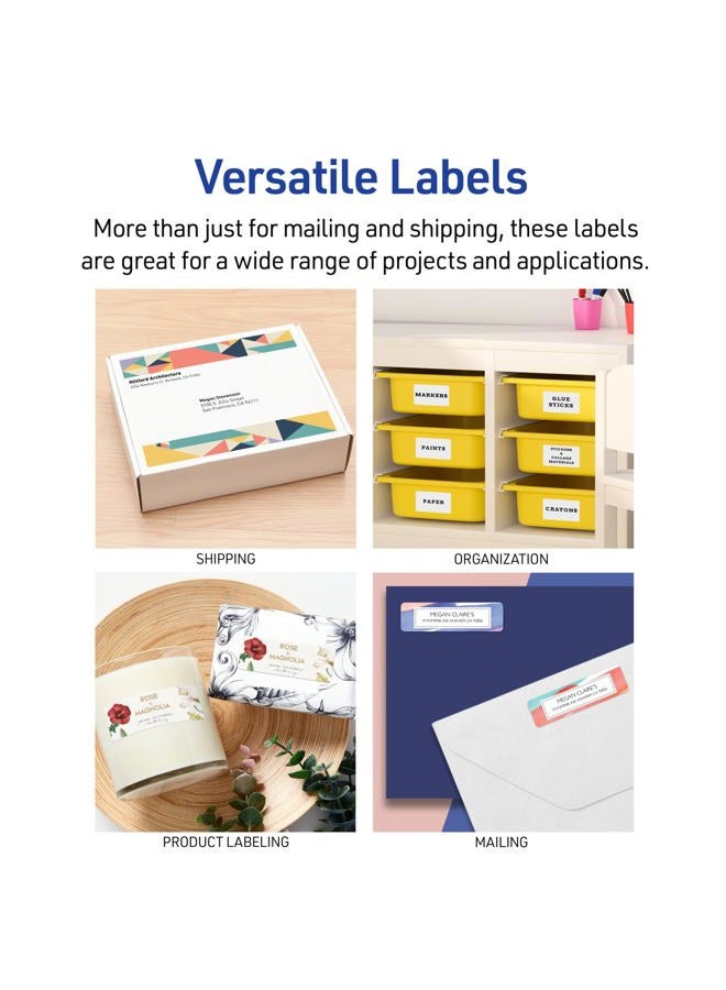 Avery Printable Shipping Labels with Sure Feed, 2" x 4", White, 2700 Blank Mailing Labels (5963) - Image 4