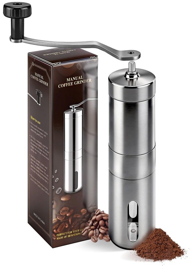 BOKKY Manual Stainless Steel Coffee Grinder, Portable Conical Burr Hand Crank Grinder for Espresso, Pour Over, French Press & Camping, Quiet Adjustable Grind, Detachable Handle, Travel-Friendly - Image 1