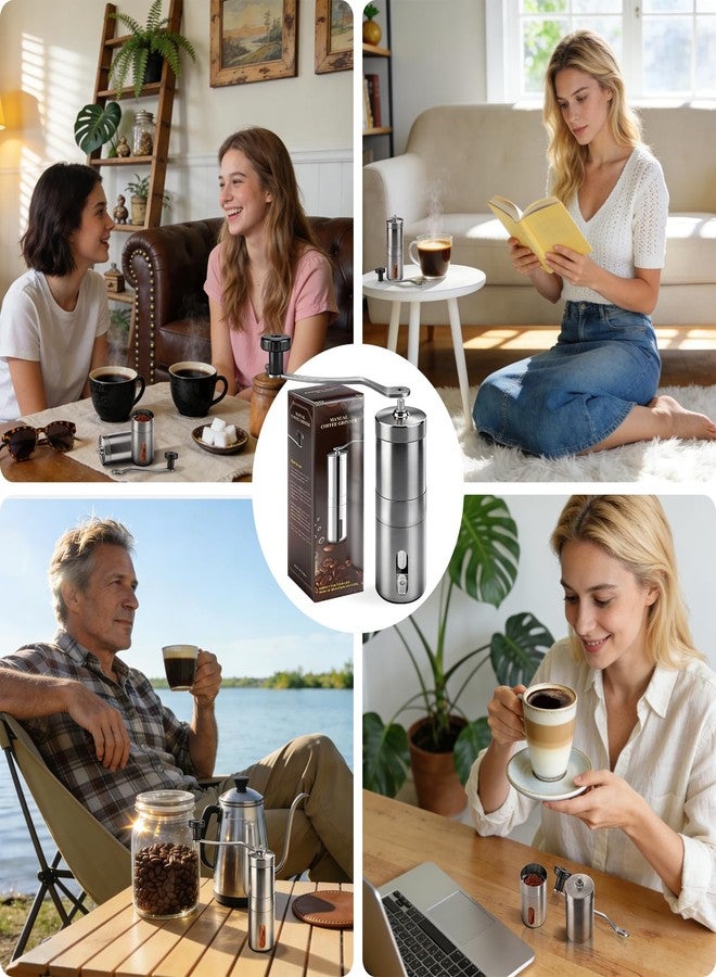 BOKKY Manual Stainless Steel Coffee Grinder, Portable Conical Burr Hand Crank Grinder for Espresso, Pour Over, French Press & Camping, Quiet Adjustable Grind, Detachable Handle, Travel-Friendly - Image 5