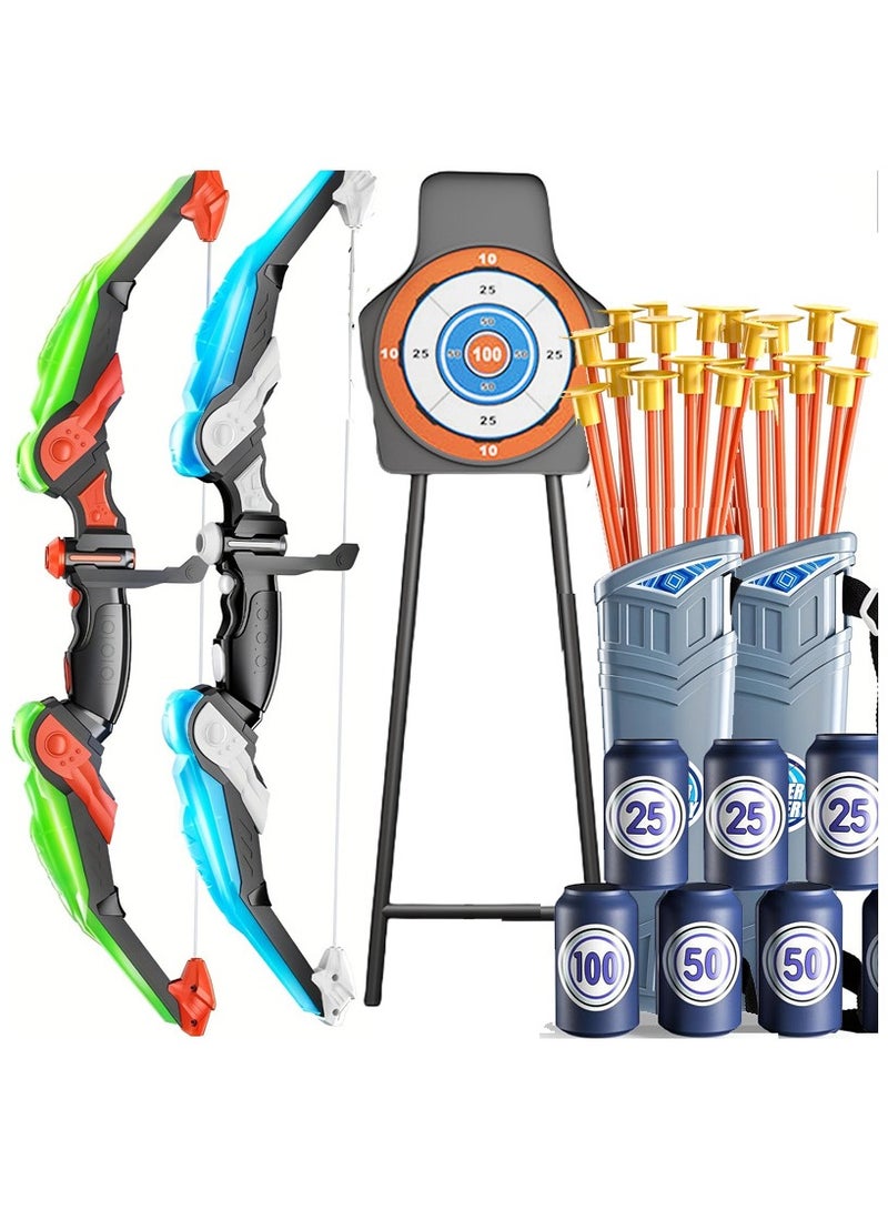 general 2 Pack Bow and Arrow for Kids, LED Light Up Archery Set with 20 Suction Cup Arrows, 1 Standing Target,   2 Quiver, Indoor Outdoor Sport Gifts for Boys Girls Ages 4-8 - Image 1