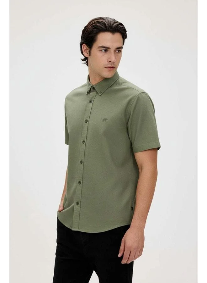 Bad Bear Plant Light Green Short Sleeve Men's Shirt.