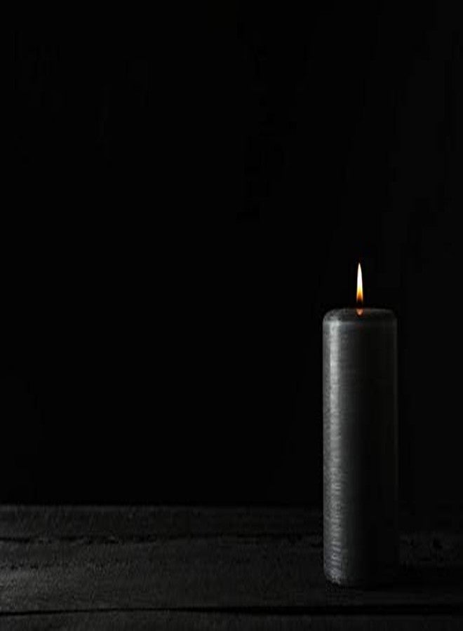 Luces® Paraffin Wax Smokeless Scented Black Round Pillar Candle for Decoretion Pack of 6 - Image 3