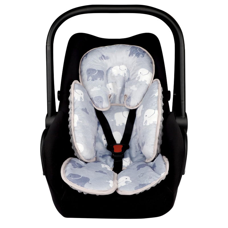 TANOFAR Infant Car Seat Head Support, Soft Baby Carseat Head & Body Support, Elephant Baby Car Seat Insert Cushion for Newborn Boys - Image 1