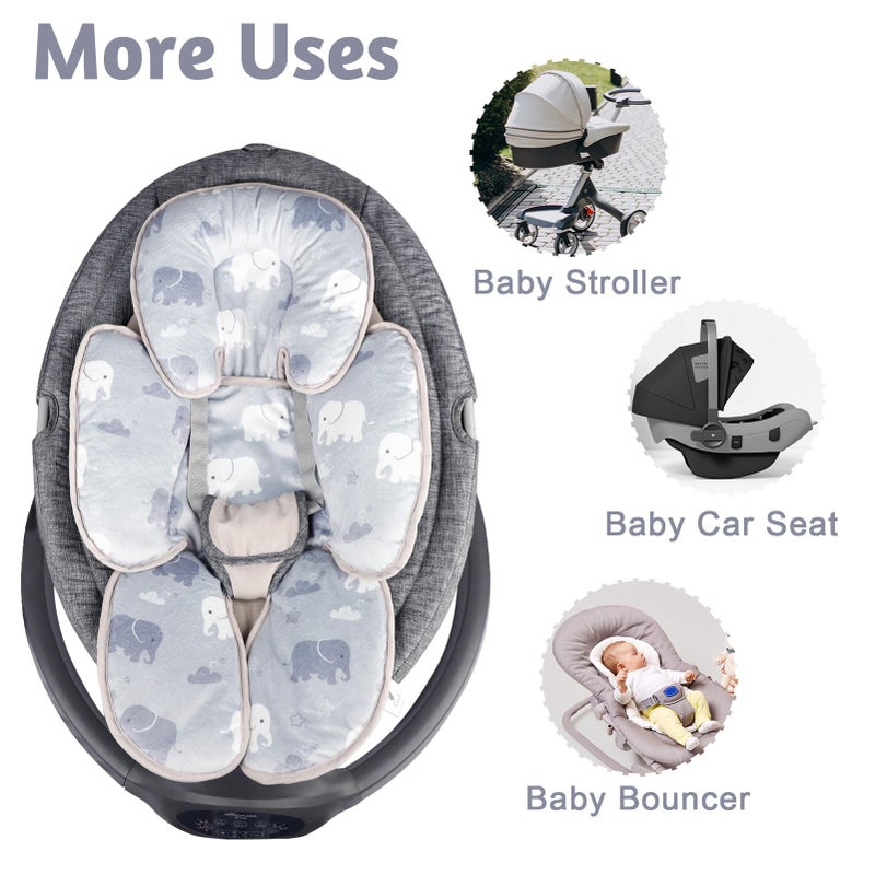 TANOFAR Infant Car Seat Head Support, Soft Baby Carseat Head & Body Support, Elephant Baby Car Seat Insert Cushion for Newborn Boys - Image 5