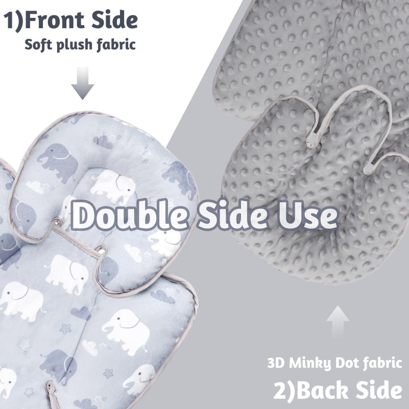 TANOFAR Infant Car Seat Head Support, Soft Baby Carseat Head & Body Support, Elephant Baby Car Seat Insert Cushion for Newborn Boys - Image 2