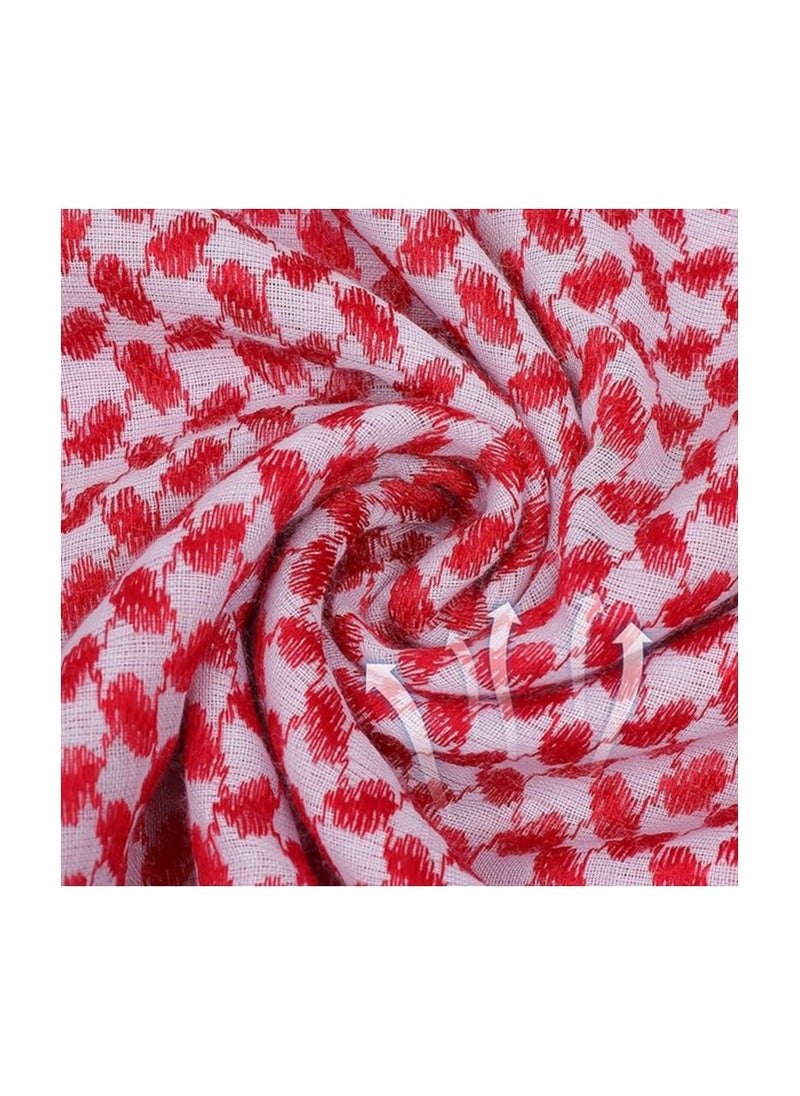 TRENDI LAND ZON ARAB Shemagh Wrap Keffiyeh Middle East Desert Scarf Men Arabic Scarves Neck  Face Headwear Arabian RED  - Image 4