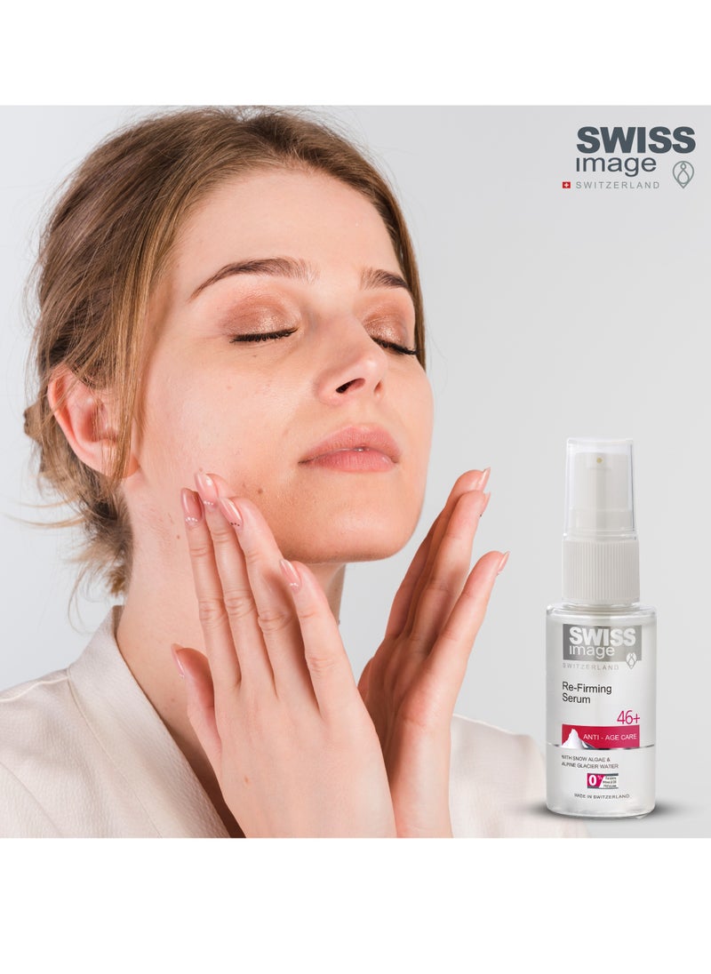 SWISS image Anti-Age 46+ Refirming Serum 30 ml Reduces appearance of fine lines & wrinkles Re-firming Serum For All Skin Types  - Image 4