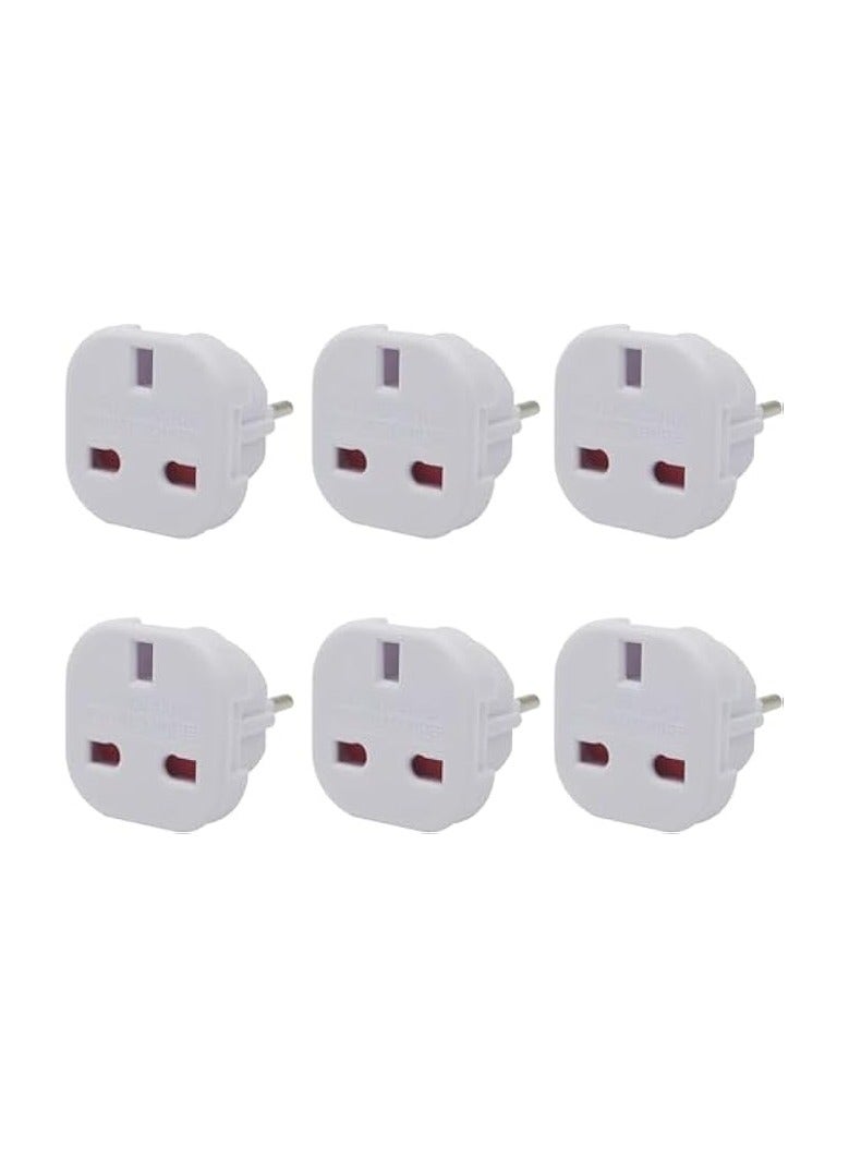 erorex Travel Adapter Pack of 6, UK to European Plug Adapter, Europe Converter Type C, E, F for Spain, France, Italy, Portugal, Germany, Netherlands, Greece, Poland, Turkey and More, Plug Converter  - Image 1