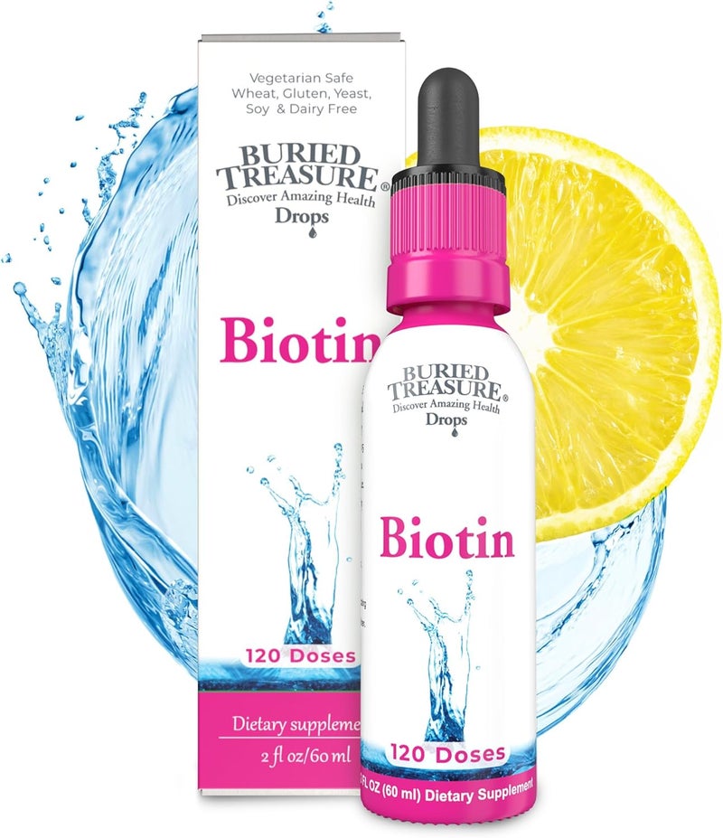 Buried Treasure Biotin Drops 120 Doses for Hair, Skin, and Nails - Image 1