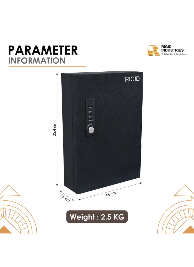 RIGID - Steel Wall Mount Key Box with Combination Lock - Image 1