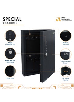RIGID Steel Wall Mount Key Box with Combination Lock  - Image 3