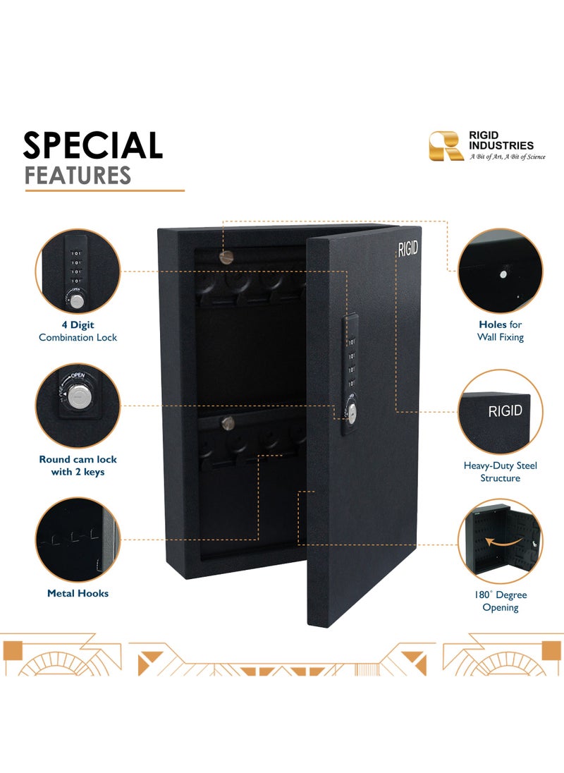 RIGID - Steel Wall Mount Key Box with Combination Lock - Image 1