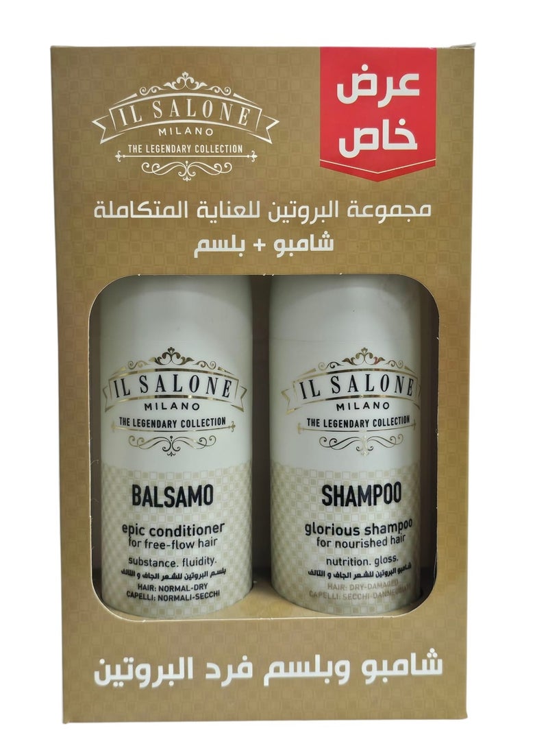 IL SALONE Protein Hair Straightening Shampoo and Conditioner for Complete Hair Care 500+500ml - Image 2