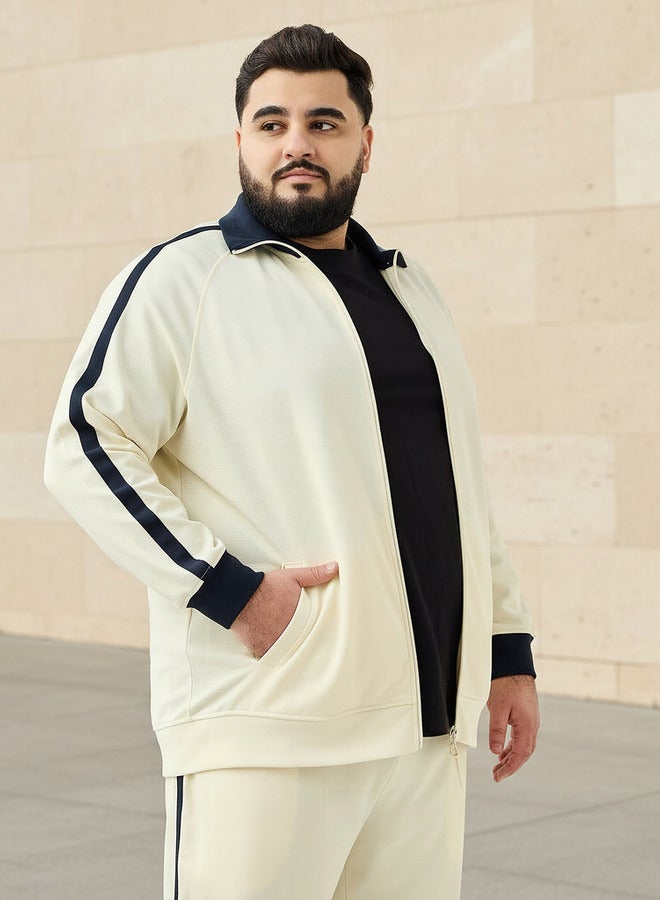 ماكسيم جاكيت طويل بقصة عادية بتفاصيل شريط للرجال - Image 1