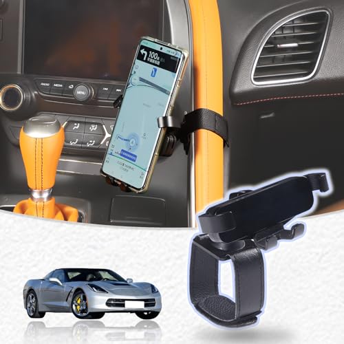 LLKUANG Center Console Car Mobile Phone Mount Compatible with Chevrolet Corvette C7 20142019Center Handle Multifunctional Phone HolderNavigation Bracket Style A - Image 1