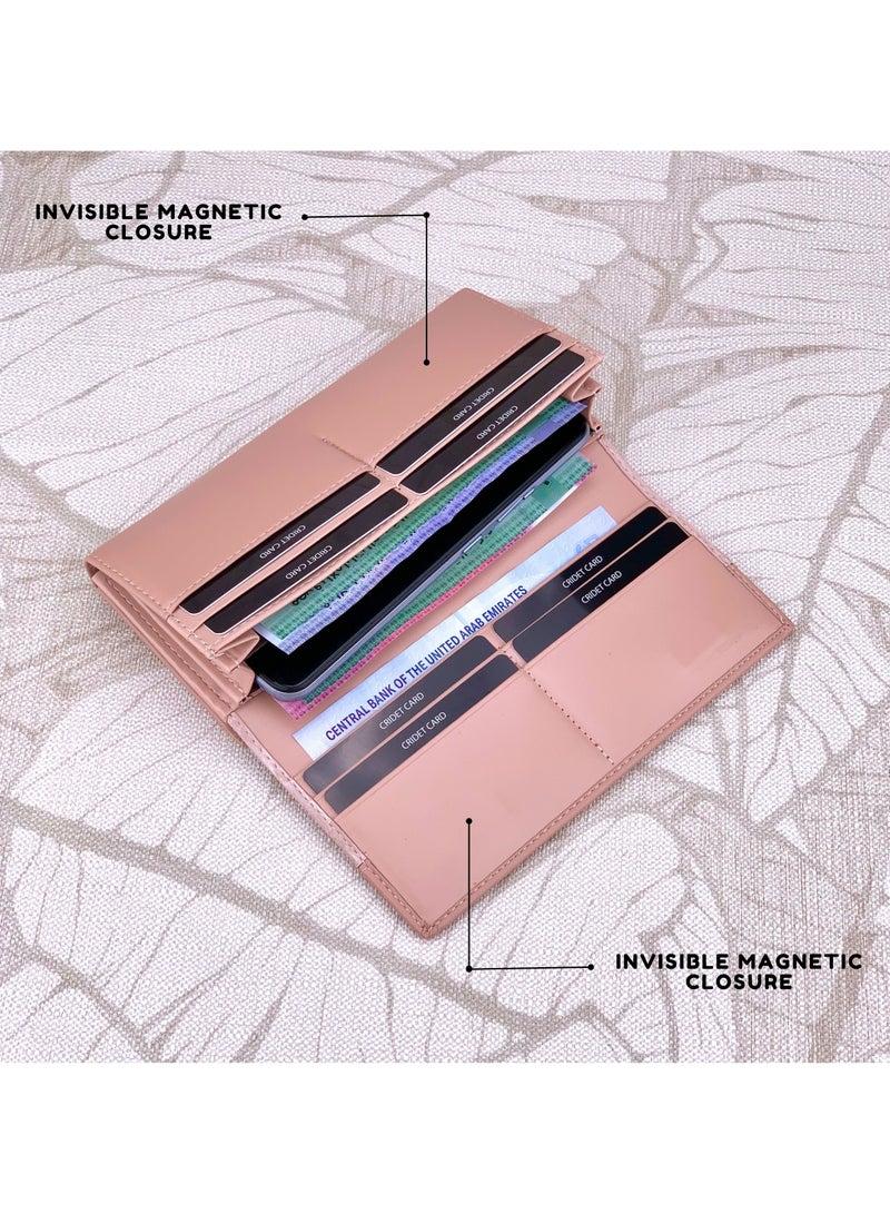 كلاسيك ميلانو - محفظة نسائية أنيقة من الجلد الصناعي مع حافظة بطاقات | محفظة عملات معدنية للنساء | محفظة نسائية نحيفة للاستخدام اليومي والسفر والهدايا - Image 3