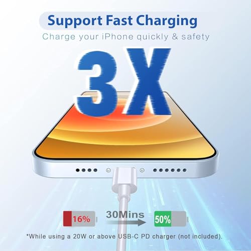 Sounce iPhone Original Type C to lighting Charger Cable [MFi Certified, 2 YEAR WARRANTY*] Fast PD Charging Compatible for iPhone 14/14 Pro/ 14 Pro Max/ 13/13 Pro/ 13 Pro Max/ 12/11/XR/XS/X/8 Series (White) - Image 3