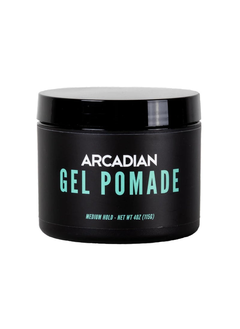 Arcadian Arcadian Grooming Gel Pomade  Mens Styling Cream  Slick Medium Hold High Volume Medium Shine  All Hair Types  Vegan  CrueltyFree 4 oz 