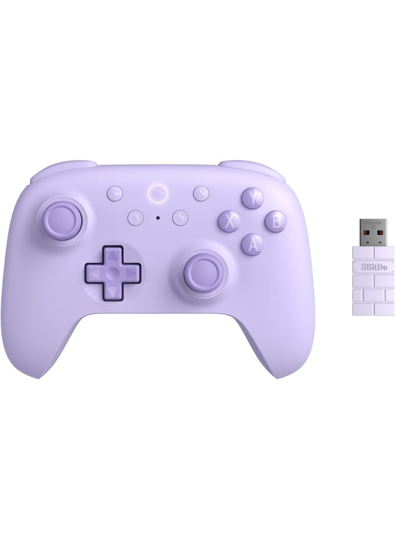 8Bitdo Ultimate 2C Wireless Controller for Windows PC and Android, with 1000Hz Polling Rate, Hall Effect Joysticks and Hall Triggers, and Remappable L4/R4 Bumpers - Purple - Image 1