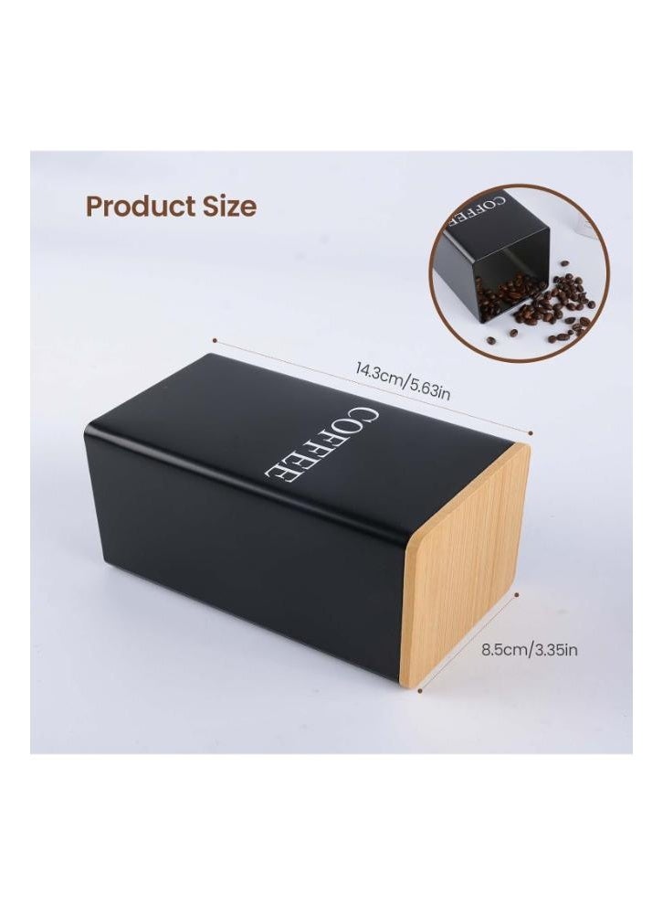 3Pcs Coffee Storage Can Tea Snacks Coffee Bean Storage Can,Metal Container Cans with Bamboo Lid,1000ml - Image 5
