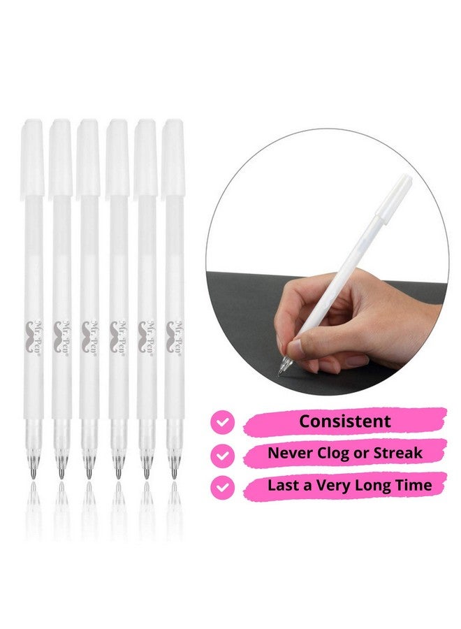 مستر. بين - أقلام بيضاء، عبوة من 8 أقلام، أقلام جل بيضاء للفنانين، قلم جل أبيض، قلم حبر أبيض، أقلام بيضاء للورق الأسود، أقلام رسم بيضاء، قلم فني أبيض، قلم أبيض للفنانين، قلم أبيض للرسم - Image 4