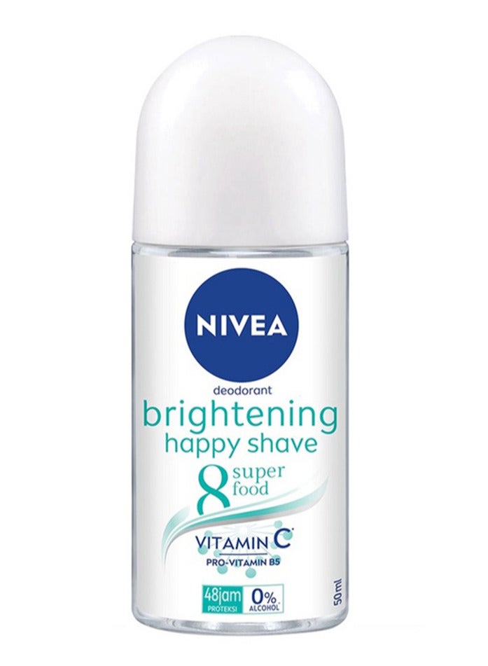 Nivea Deodorant Whitening Happy Shave Roll On 50ml - Image 1