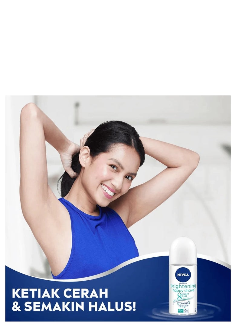 Nivea Deodorant Whitening Happy Shave Roll On 50ml - Image 4