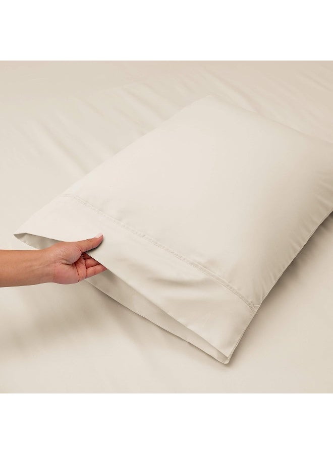 Nestl King Size Sheet Set, 4 Piece Extra Deep Pocket (18-24 inches), Microfiber, Hotel Luxury, Soft, Breathable, Wrinkle-Free, Easy to Care, Off White - Image 5