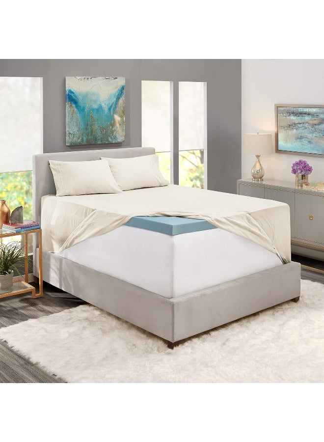 Nestl King Size Sheet Set, 4 Piece Extra Deep Pocket (18-24 inches), Microfiber, Hotel Luxury, Soft, Breathable, Wrinkle-Free, Easy to Care, Off White - Image 4