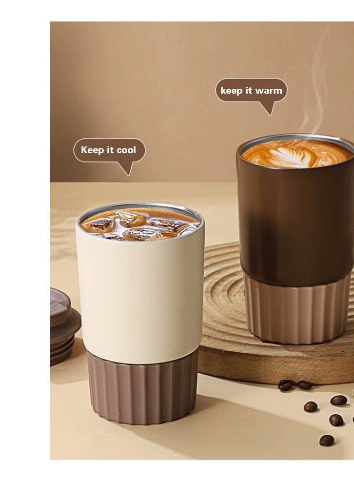 جيوان معزول السفر القدح ، فراغ الفولاذ المقاوم للصدأ 12 أوقية ( 360 مل ) السفر القدح القهوة ، القهوة اسبرسو معزول غطاء ، تنطبق على السيارات ، الضروريات اليومية ، والسفر ، اسبرسو زينة - Image 4
