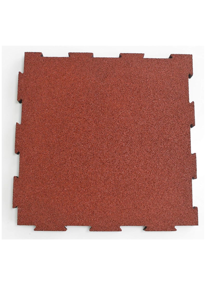 terrain Terra Play Eco Interlocking Rubber Tile 10 mm, 50×50 cm – Pack of 4 (1 sqm) – Brick Red, Anti‑Slip, Shock‑Absorbing Gym/Garage Mat  - Image 1