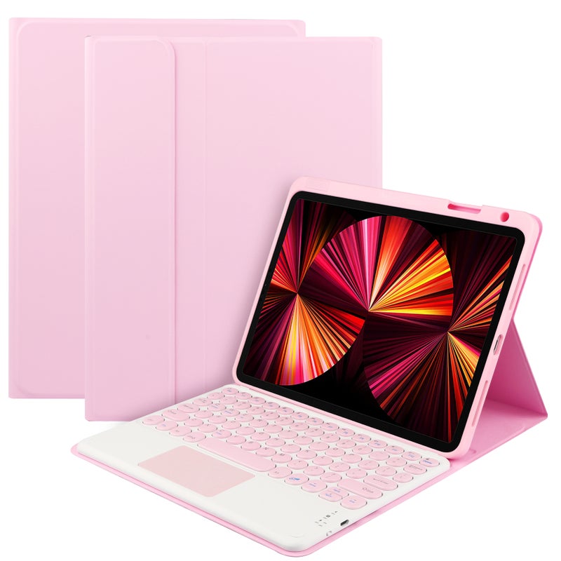 Detachable BT Keyboard Case with Touchpad Compatible with iPad Air3 10.5(2019)/iPad Pro 10.5/iPad 10.2(2019)/iPad 10.2(2020) Pink - Image 1