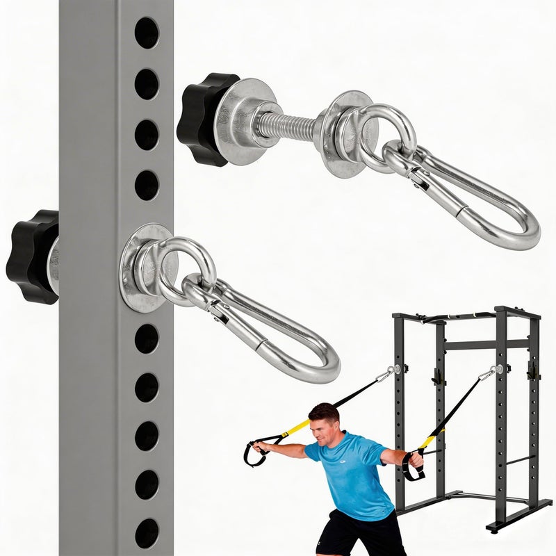 Vatemechie Heavy-Duty Power Rack Attachments, Quick-Install Home Gym Accessories for 2x2, 2x3 & 3x3 Power Racks, Fits 1/2", 5/8" & 1" Holes (Silver 2-Pack) - Image 1
