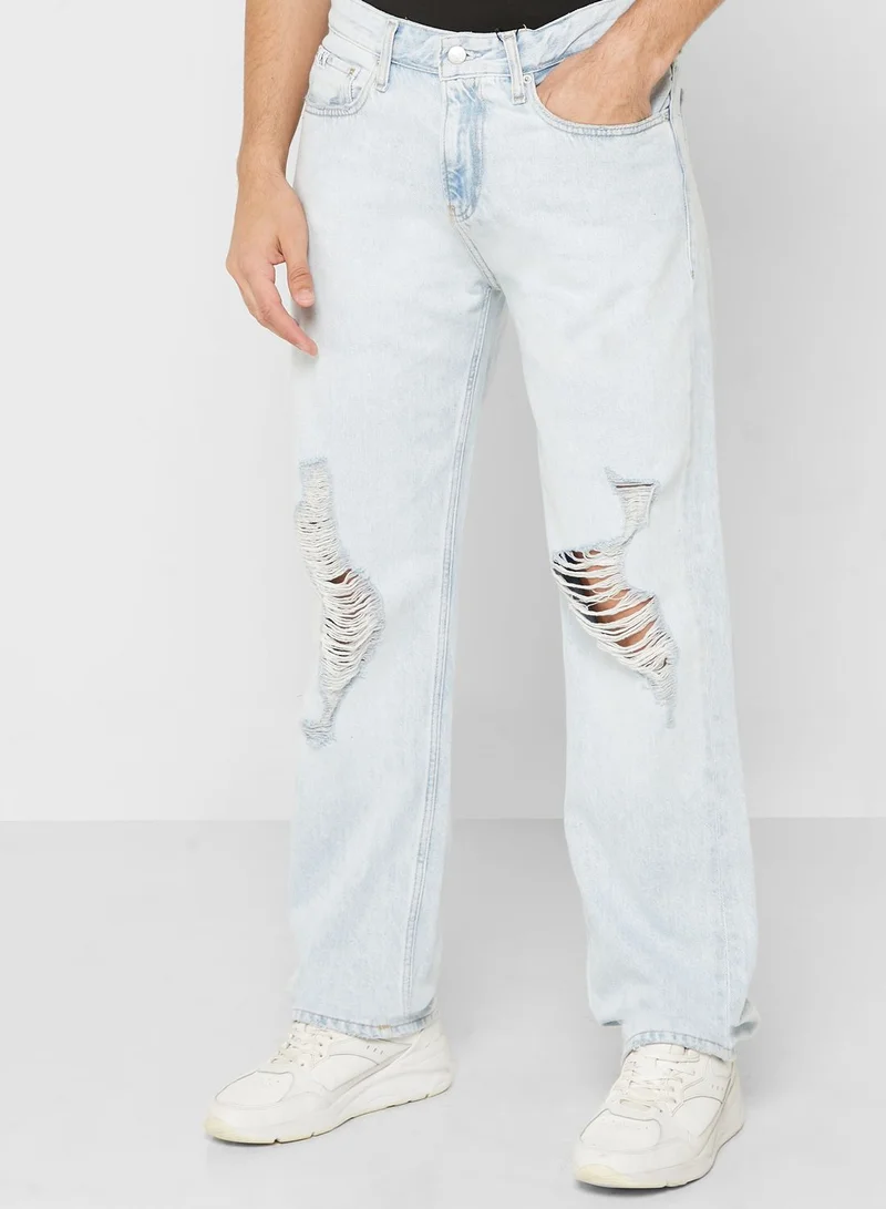 Calvin Klein Jeans Light Wash Straight Fit Jeans