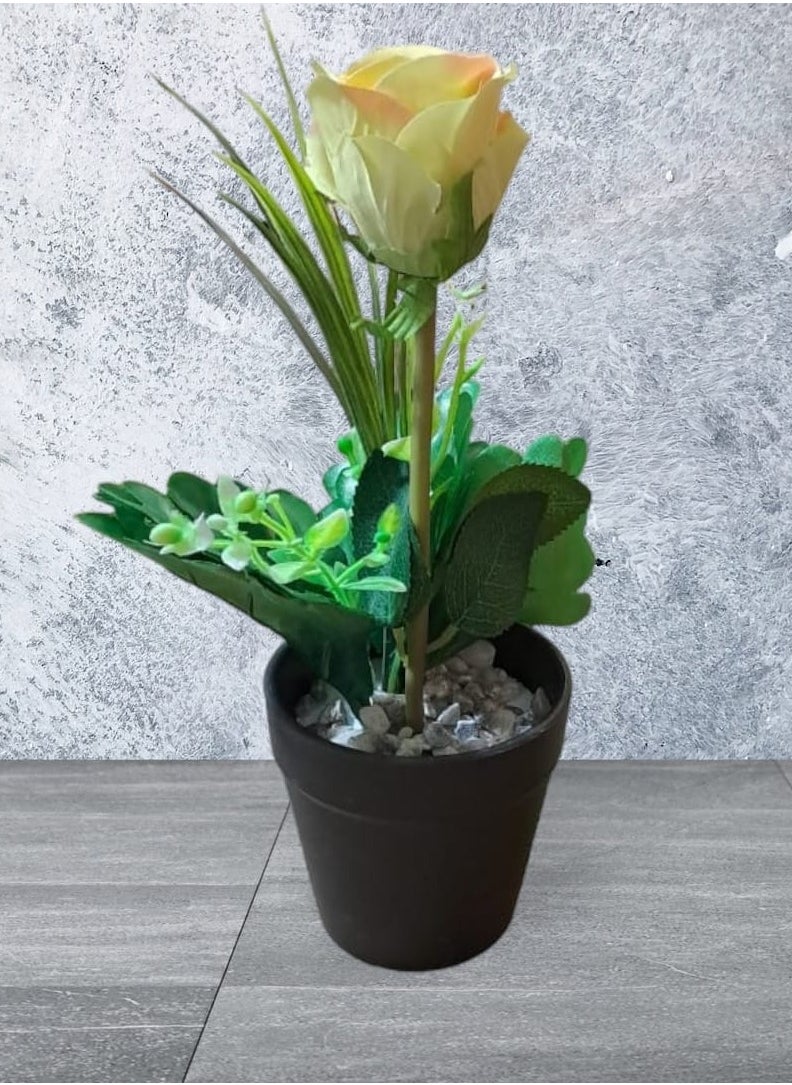 AL KHALDIYA Artificial tree planted in a green pot, 40 cm  - Image 1