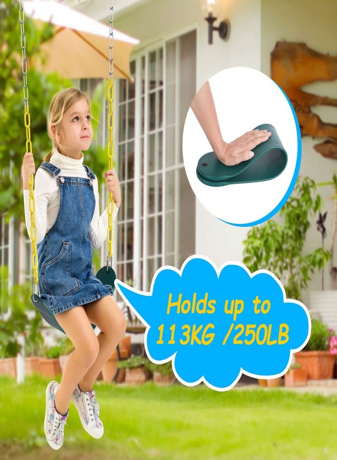 AGPtek EVA Soft Plastic Swing Set, AGPTEK Swing Seat with 66 Inch Heavy-Duty Rust-Resistant Chains, Suitable for Kids and Adults up to 250 lbs for Outdoors, Playground, Jungle & Gym（Green） - Image 4
