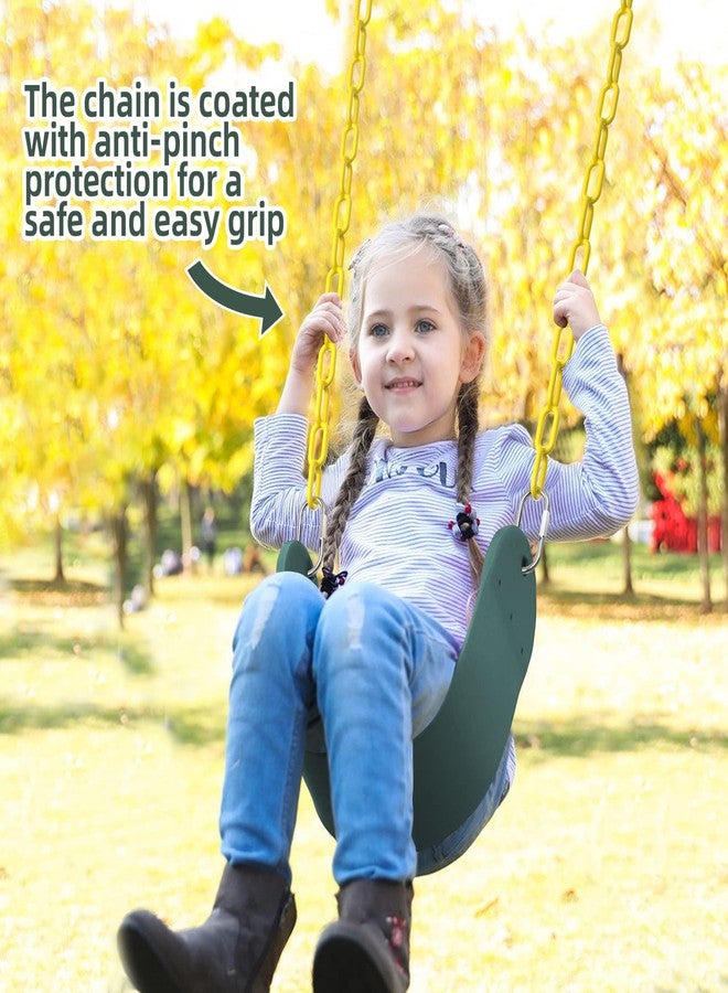 AGPtek EVA Soft Plastic Swing Set, AGPTEK Swing Seat with 66 Inch Heavy-Duty Rust-Resistant Chains, Suitable for Kids and Adults up to 250 lbs for Outdoors, Playground, Jungle & Gym（Green） - Image 3
