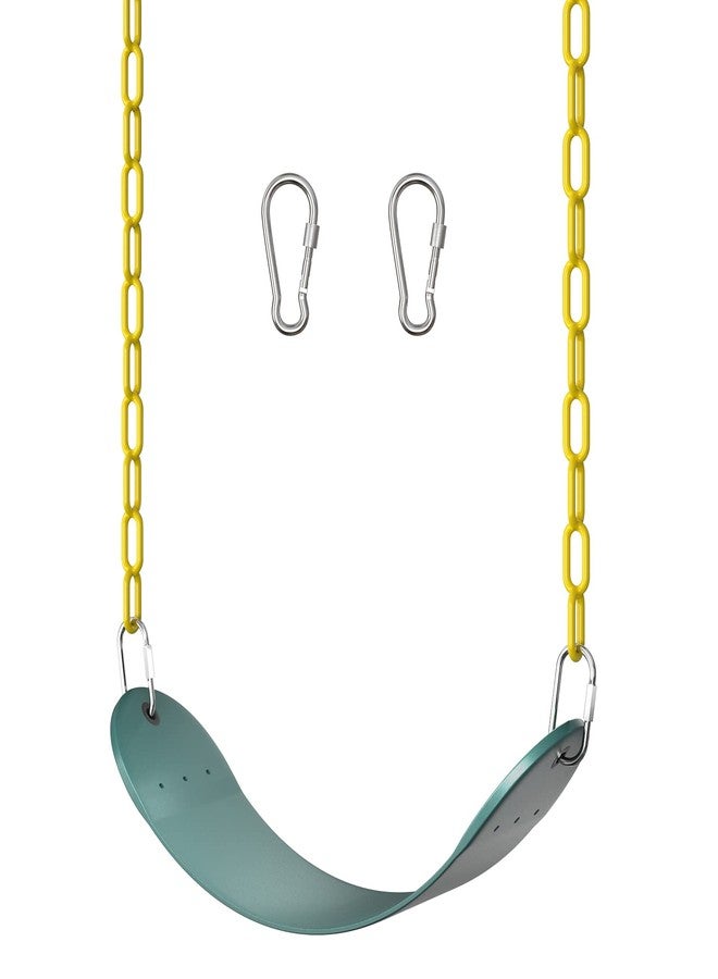 AGPtek EVA Soft Plastic Swing Set, AGPTEK Swing Seat with 66 Inch Heavy-Duty Rust-Resistant Chains, Suitable for Kids and Adults up to 250 lbs for Outdoors, Playground, Jungle & Gym（Green） - Image 1