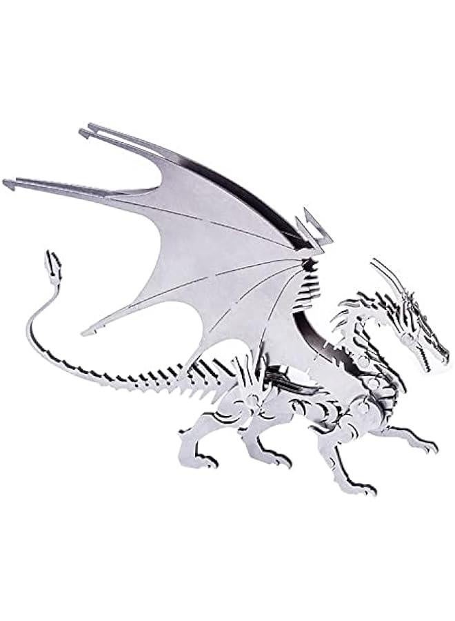 مجموعة نموذج لغز معدني ثلاثي الأبعاد تنين النار، ألغاز تركيب تنين النار ثلاثي الأبعاد بزخارف معدنية من الفولاذ المقاوم للصدأ (تنين النار) - Image 2