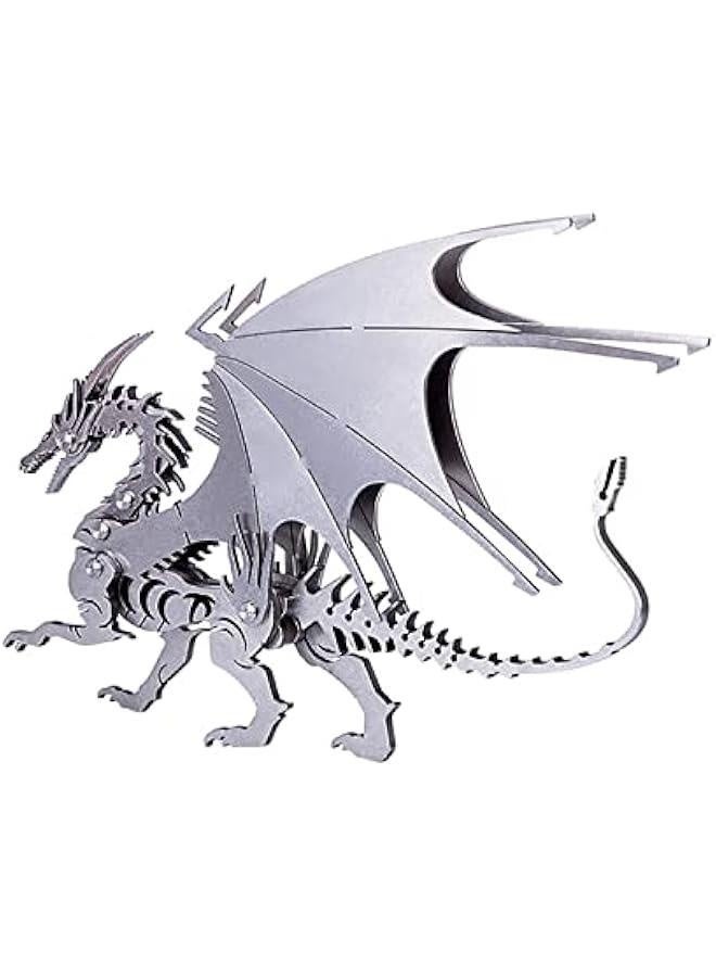 مجموعة نموذج لغز معدني ثلاثي الأبعاد تنين النار، ألغاز تركيب تنين النار ثلاثي الأبعاد بزخارف معدنية من الفولاذ المقاوم للصدأ (تنين النار) - Image 3