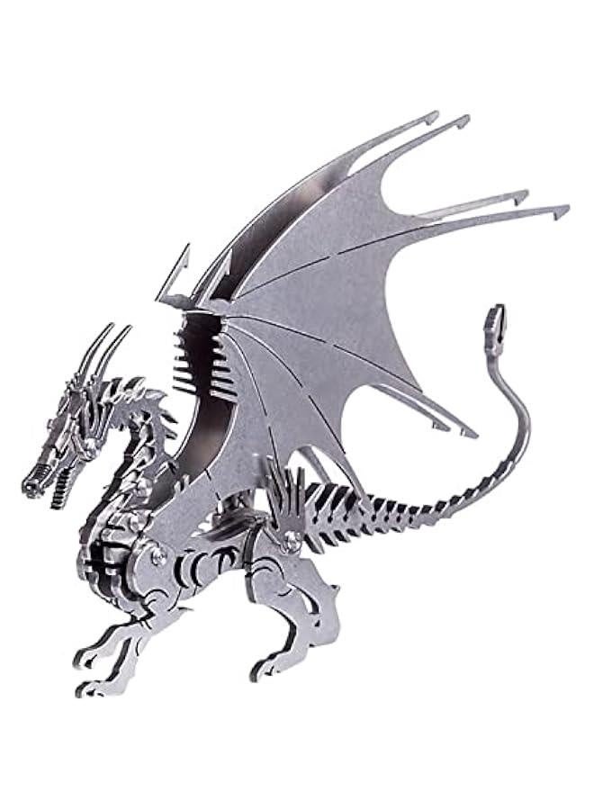 مجموعة نموذج لغز معدني ثلاثي الأبعاد تنين النار، ألغاز تركيب تنين النار ثلاثي الأبعاد بزخارف معدنية من الفولاذ المقاوم للصدأ (تنين النار) - Image 1