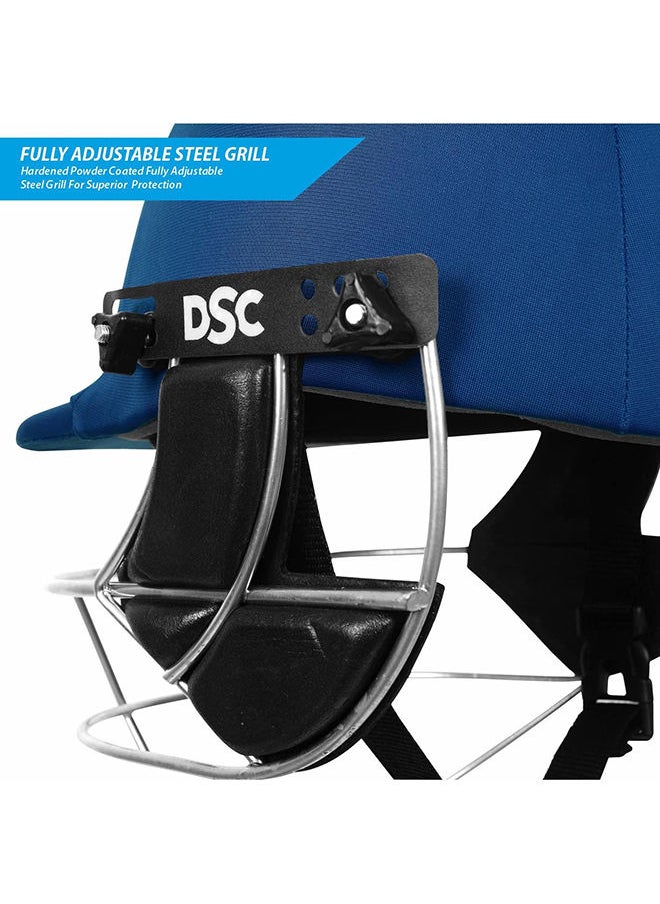DSC Defender Cricket Helmet | Size: Medium | Material: Plastic | For Mens & Boys | Adjustable Steel Grill with Back Support Strap | Light Weight | Eva Plus U Foam for Head Padding | Extra Ear Protection  - Image 4