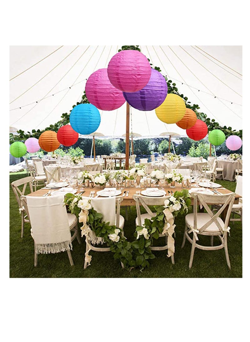 Excefore 16Pcs Colorful Paper Lanterns Decorative, Chinese/Japanese Hanging Round Foldable Lantern, for Birthday, Wedding, Halloween, Bridal Shower, Home Decor, Party (Size of 4”, 6”, 8”, 10”)  - Image 5