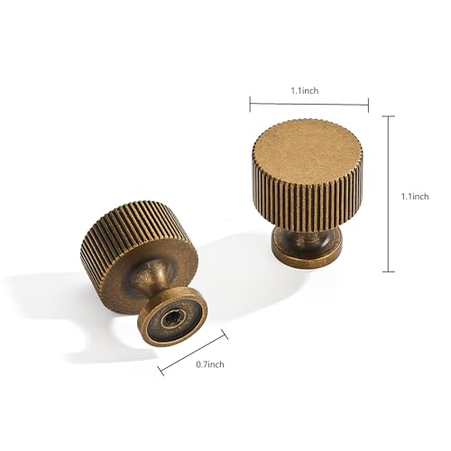 ZAUYX 20Pack 118 Inch Knob Antique Brass Cabinet Pulls Solid Heavy Duty Cabinet Pull is Suitable for Drawers Dressers Handles Kitchens Bathroom cabinets - Image 3