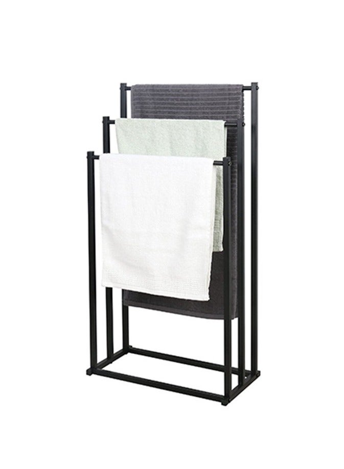 3-Tier Large Capacity Freestanding Metal Folding Towel Rack, Anti-rust Coating Metal Ladder Towel Holder, Drying Stand, Bathroom Bath Organizer Rack for Space Saving  - Image 5