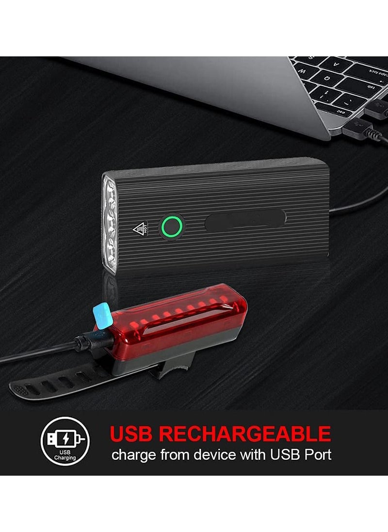 Y&D Bike Lights Front and Back, 1200 Lumens USB Rechargeable Bright 3 LED for Night Riding with Power Bank Function,IPX5 Waterproof All Bikes  - Image 4